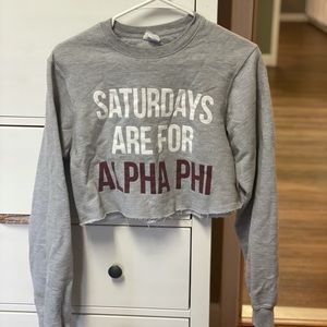 Saturday’s are for Alpha Phi crew neck